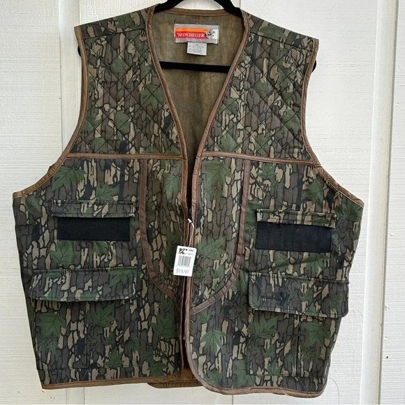 Men’s Vintage Deadstock Winchester Conceal Hunting Shooting Camo Vest - Picture 1 of 14